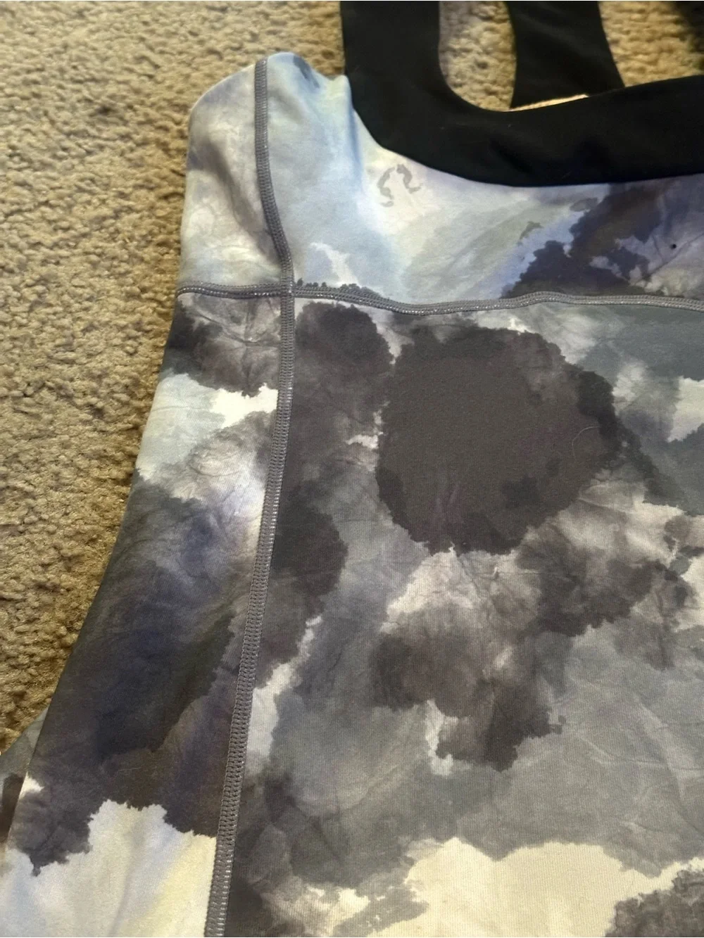 LULULEMON Halter Workout Tank Top in Gray Watercolor Print - Picture 6 of 8
